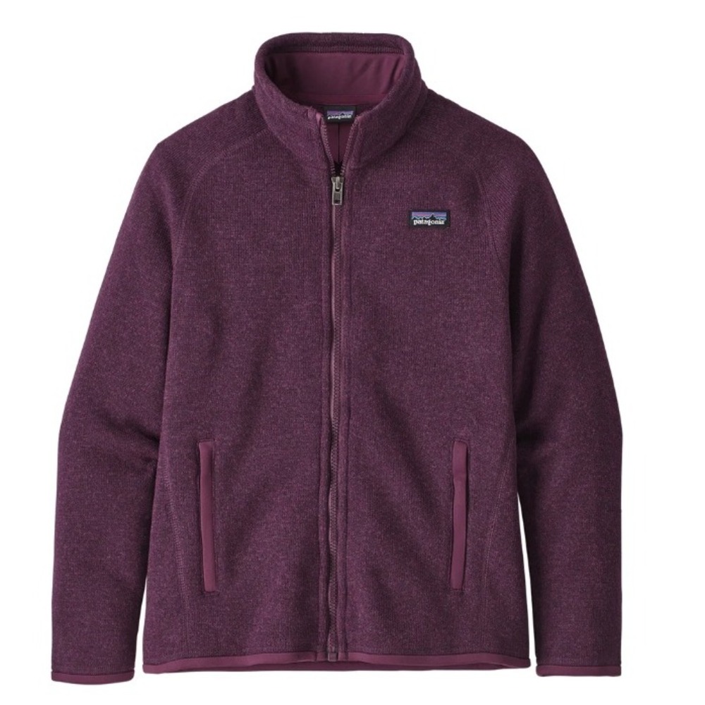Patagonia Better Sweater Full Zip Jacket Girls Dark Purple Heathered Fleece L